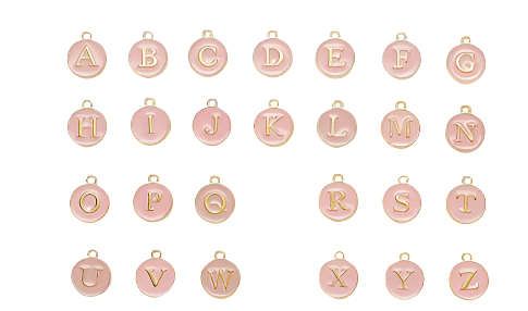 Pink Circle Letter Charm