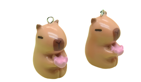 Capibara with Flower Charm