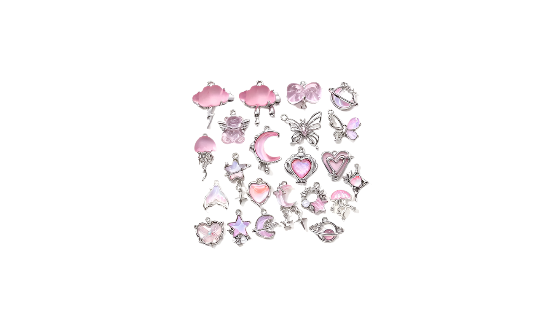 Random Y2K pink charms